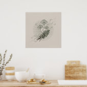 Poster Mycélium de champignon et de forêt (Cuisine)