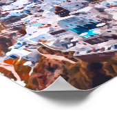 Poster Mykonos Grèce aquarelle peinture (Coin)