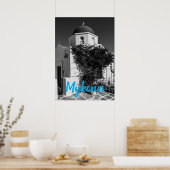 Poster Mykonos Grèce Travel - Church Cafe Europe Tourisme (Cuisine)