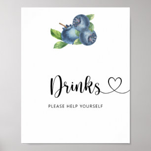 Poster Myrtilles - Boissons, servez-vous
