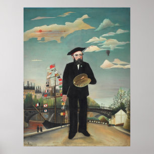 Poster Myself Portrait Paysage 1890, Henri Rousseau