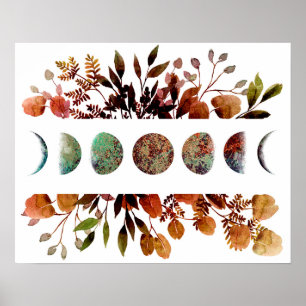 Poster Mysèque Automne Moon Cycle Bouquet Art Print