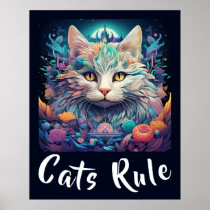Poster Mysical Native American Pop Art Cat Ajouter Votre