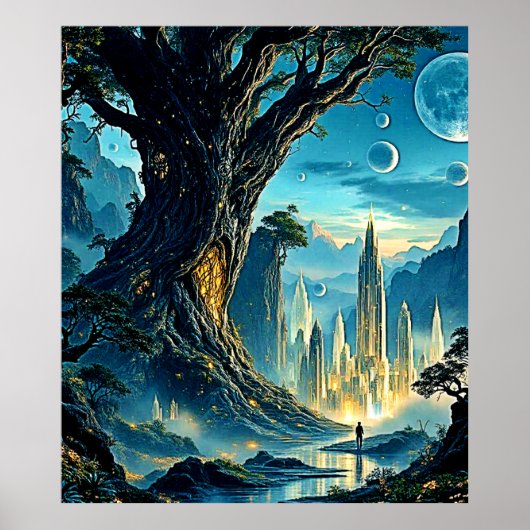 Poster Myssel Tree City Dreamscape (Devant)