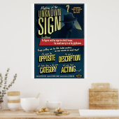 Poster Mystère du signe inconnu. Affiche. (Cuisine)