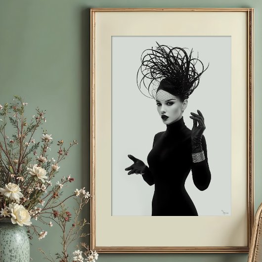 Poster Mystère voilée : Monochrome avant-gardiste