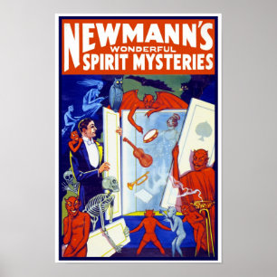 Poster Mystères merveilleux de l'esprit, 1911. Magicien v