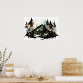 Poster Mystérieuse aquarelle de la forêt foncée (Cuisine)