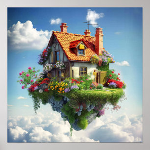 Poster Mystérieuse Terre Colorée Surréelle Nature