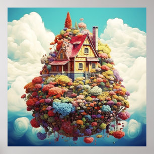 Poster Mystérieuse Terre Colorée Surréelle Nature