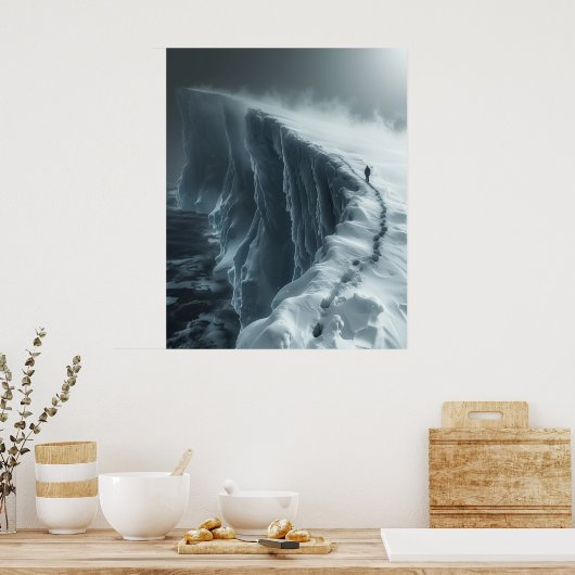 Poster mystérieux Inconnu Antarctica vue aérienne (Cuisine)