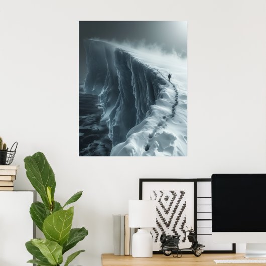 Poster mystérieux Inconnu Antarctica vue aérienne (Bureau à domicile)