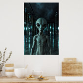 Poster Mysterious Grey Alien (Cuisine)