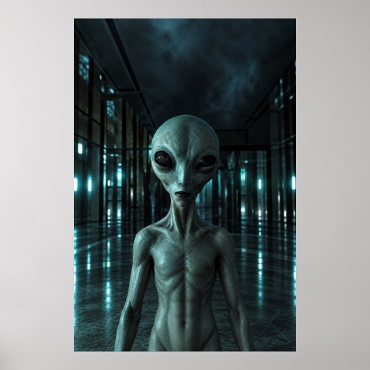 Poster Mysterious Grey Alien (Devant)
