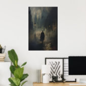 Poster Mysterious Victorian Man Jack the Ripper Walking (Bureau à domicile)