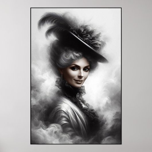 Poster Mysterious Victorian Woman Portrait Art (Devant)