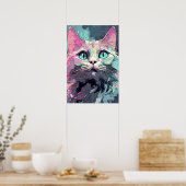 Poster Mystic Blue Eyes Kitten | Cute chat (Cuisine)