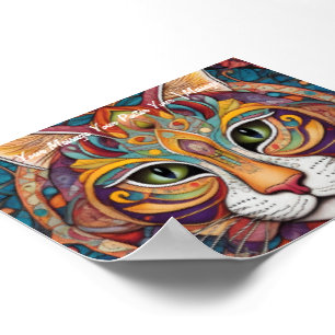 Poster Mystic Boho Feline Mandala