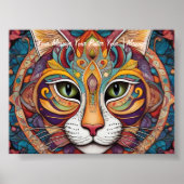 Poster Mystic Boho Feline Mandala (Devant)