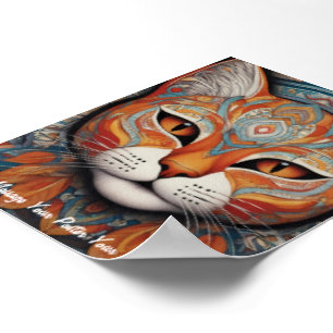 Poster Mystic Boho Feline Mandala