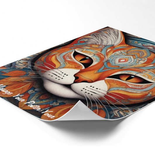 Poster Mystic Boho Feline Mandala (Coin)