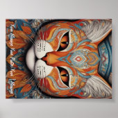 Poster Mystic Boho Feline Mandala (Devant)
