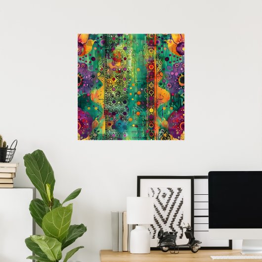 Poster Mystic Flow – Art abstrait psychédélique énergétiq (Bureau à domicile)
