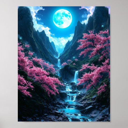 Poster Mystic Moonlit Valley (Devant)