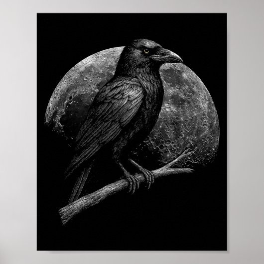 Poster Mystic Raven Moon Dark Folklore Witchcraft Viking  (Devant)