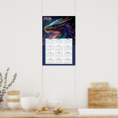 Poster Mystical Dragon Fantasy Calendar 2026  (Cuisine)