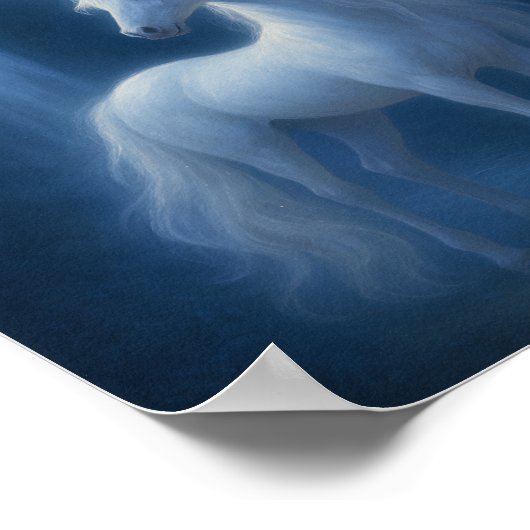 Poster Mystical Moonlight Unicorn & Waterfall Fantasy Art (Coin)