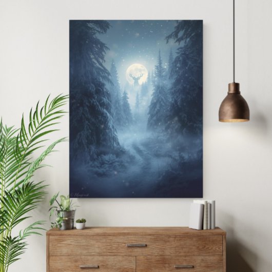 Poster Mystical Surreal Snowy Forest Art Print