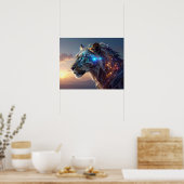 Poster Mystical White Tiger SciFi Fantasy Steampunk Art (Cuisine)