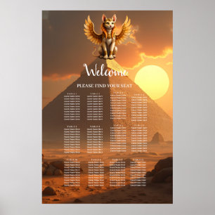 Poster Mystical Winged Cat Sphinx - Art Imaginaire égypti