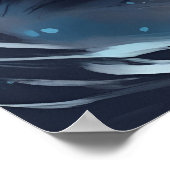 Poster Mystique Kitten noir et blanc | Chat d'aquarelle (Coin)