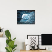 Poster Mystique, Lumière Lune, Lune, De La Peinture Origi (Bureau à domicile)