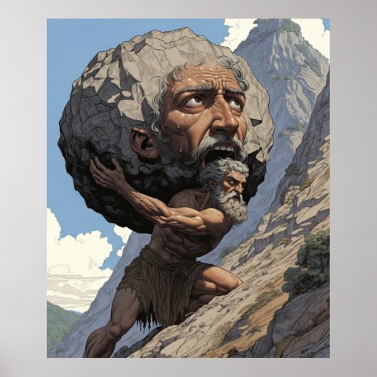 Poster Mythe de Sisyphe | Lutte Éternelle et Force A (Devant)