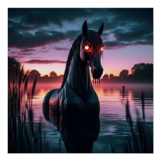Poster Mythique Cheval d'eau Digital Wall Art (Devant)