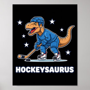 Poster Mythique et hockeysaurus préhistorique drôle