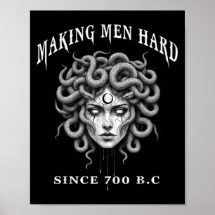 Poster Mythologie grecque drôle Medusa rend les hommes du