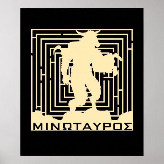 Poster Mythologie grecque Minotaure Grèce antique (Devant)