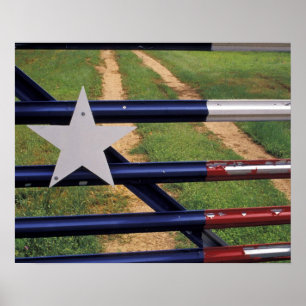 Poster N.A., Etats-Unis, le Texas, lac Buchanan, drapeau
