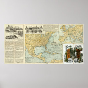 Poster N America, W Europe lignes passagers