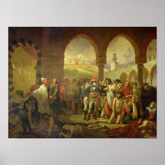 Poster N. Bonaparte visiting the plague stricken of (Devant)