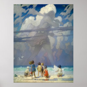Poster N.C. Wyeth Le Géant 1923 Illustration Vintage