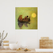 Poster N C Wyeth Peinture occidentale "Le Pêcheur silenci (Cuisine)