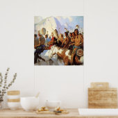 Poster N C Wyeth Western Peinture "The War Party" (Cuisine)