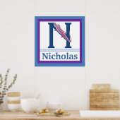 Poster N est pour Newt et nom de garçon Wall Art pour enf (Cuisine)