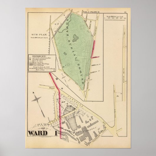 Poster N Ground et Woonsocket Company Carte Atlas (Devant)