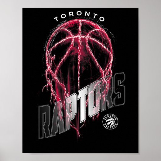 Poster N Toronto Raptors Lightning Bolt Sketll Logo (Devant)